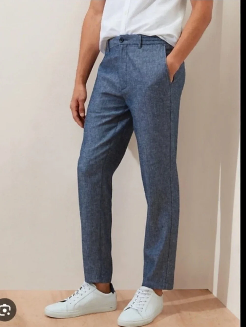 Banana Republic Heather Gray Pleated Chinos